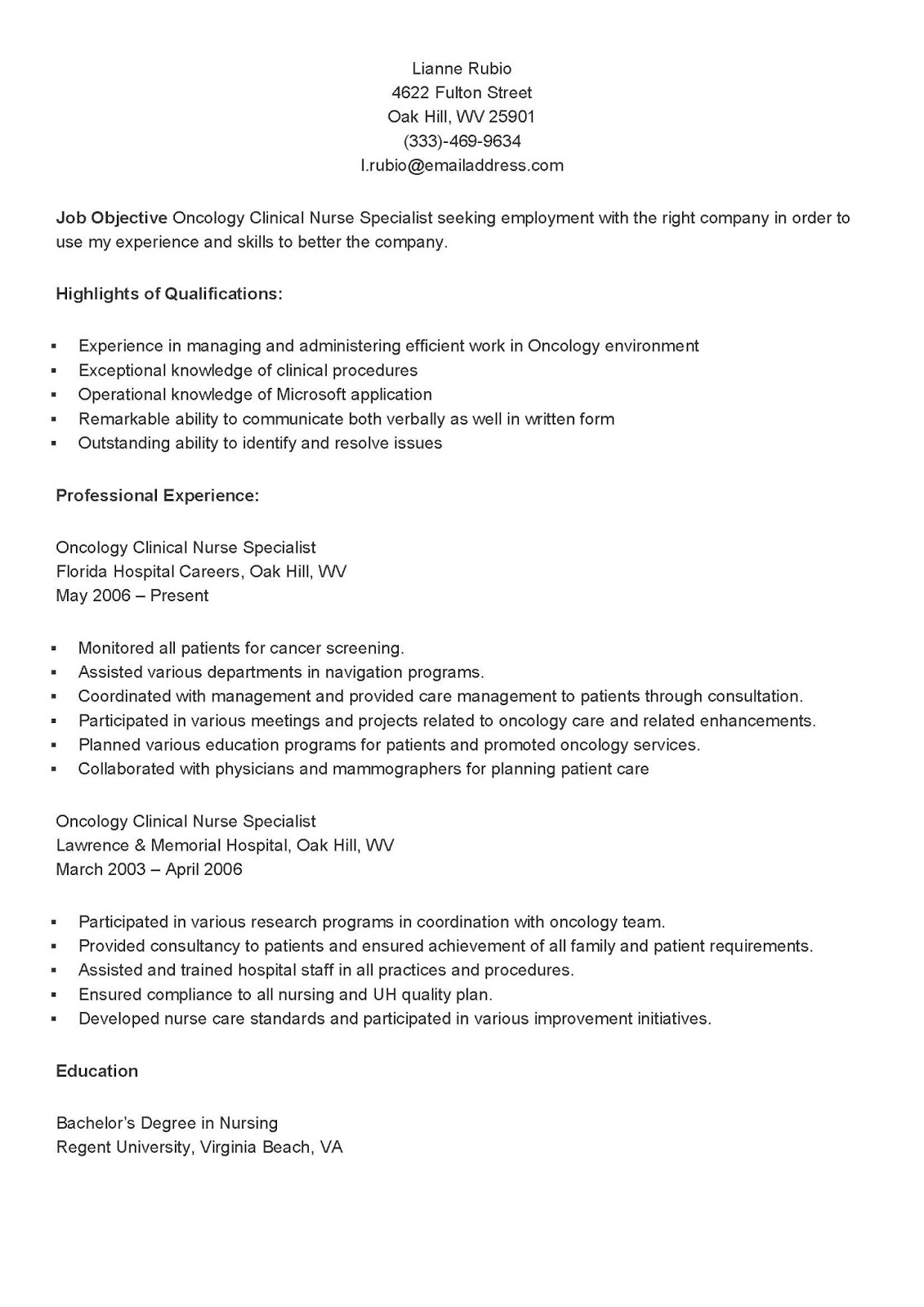 Application support resume objective